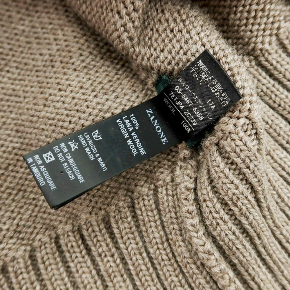 【中古】ザノーネ ZANONE CHIOTO ミドルゲージウール カーディガン ダークベージュ【 50 】【 状態ランクB 】【 メンズ 】