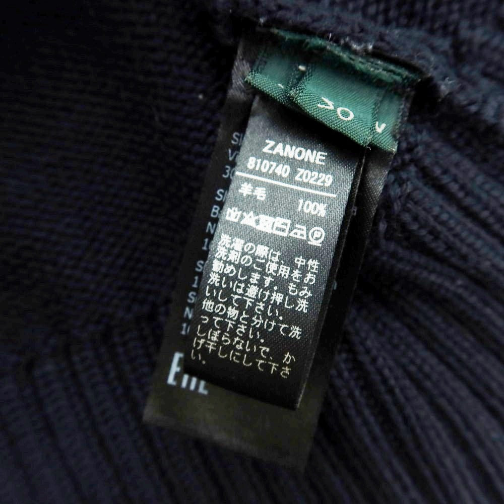 【中古】ザノーネ ZANONE CHIOTO ミドルゲージウール カーディガン ネイビー【 50 】【 状態ランクB 】【 メンズ 】