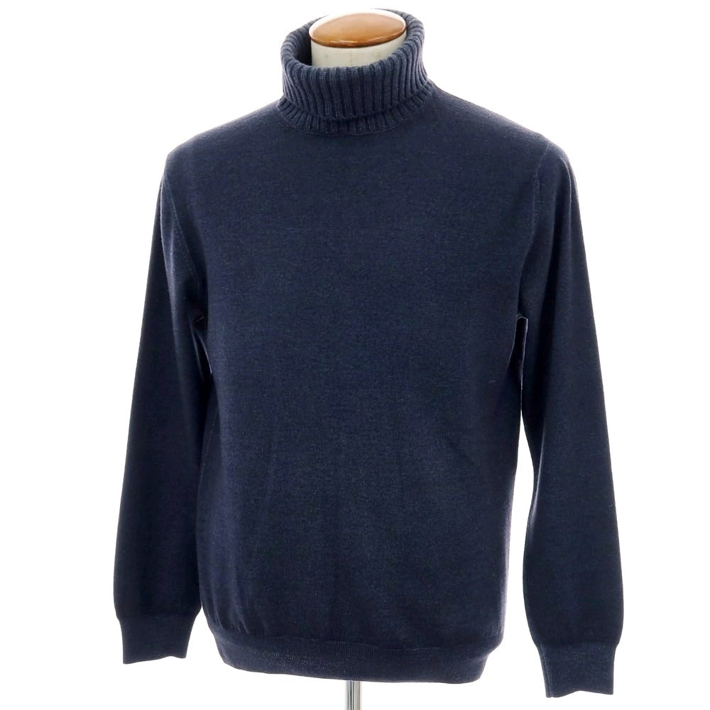 【中古】クルチアーニ CRUCIANI ウール タートルネックニット ネイビー【 50 】【 状態ランクD 】【 メンズ 】
