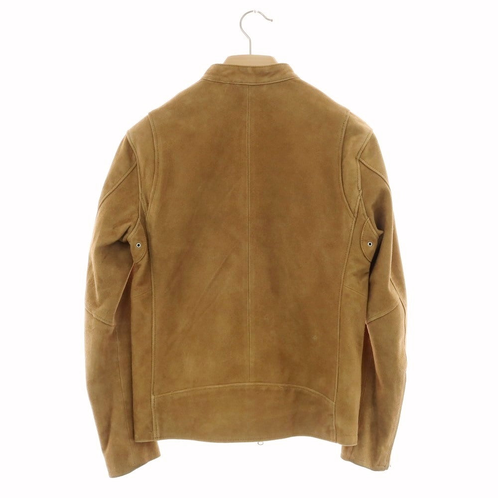【中古】ビューティアンドユースユナイテッドアローズ BEAUTY&amp;YOUTH UNITED ARROWS ゴート スエード レザー シングルライダースジャケット キャメル【 S 】【 状態ランクC 】【 メンズ 】