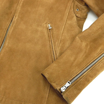 【中古】ビューティアンドユースユナイテッドアローズ BEAUTY&amp;YOUTH UNITED ARROWS ゴート スエード レザー シングルライダースジャケット キャメル【 S 】【 状態ランクC 】【 メンズ 】