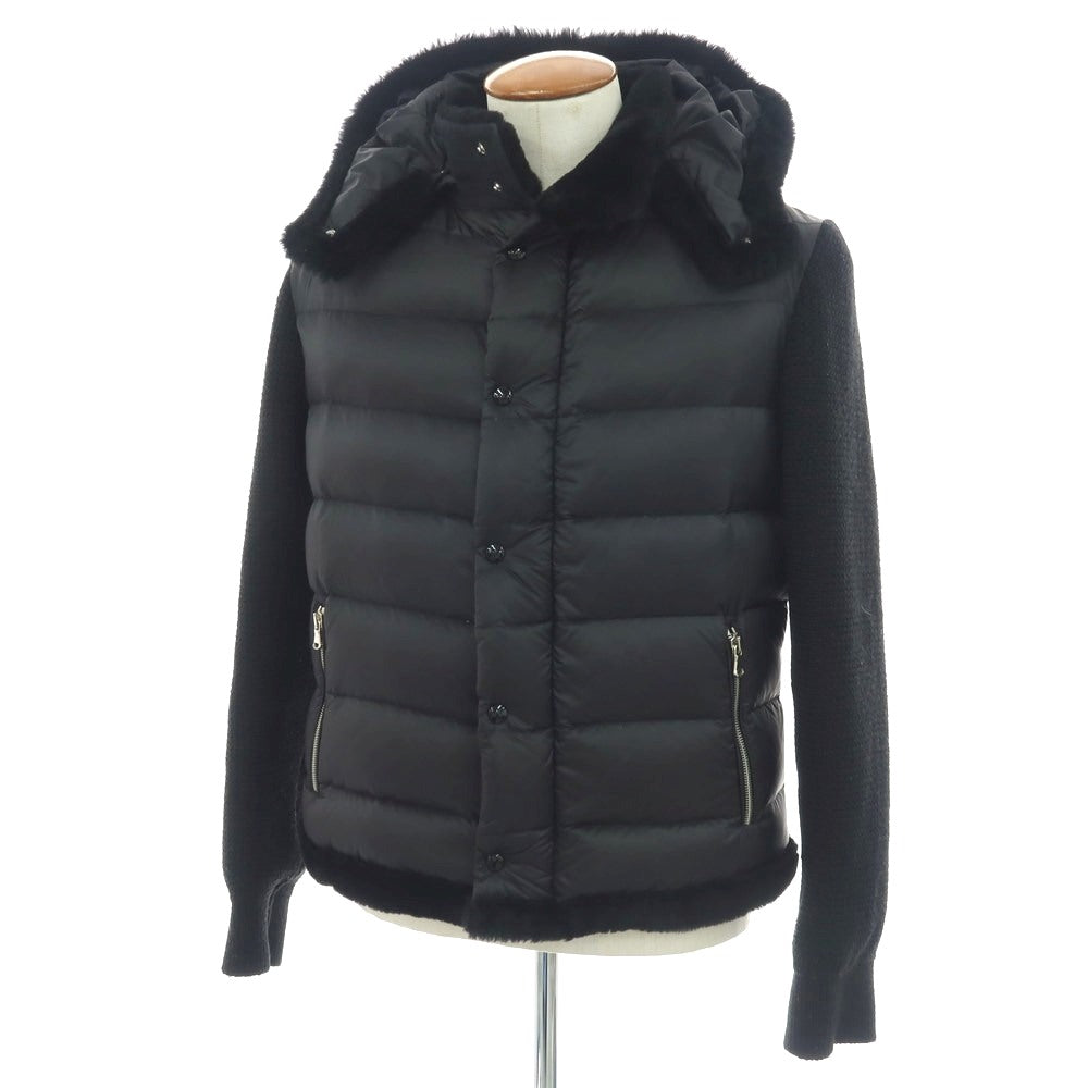 【中古】エンメティ EMMETI ムートン ナイロン ダウンジャケット ブラック【 48 】【 状態ランクB 】【 メンズ 】