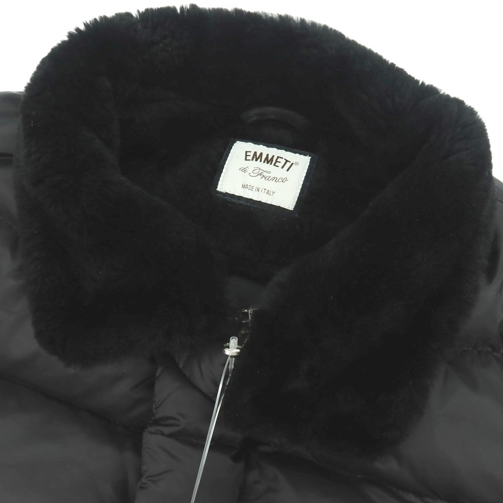 【中古】エンメティ EMMETI ムートン ナイロン ダウンジャケット ブラック【 48 】【 状態ランクB 】【 メンズ 】