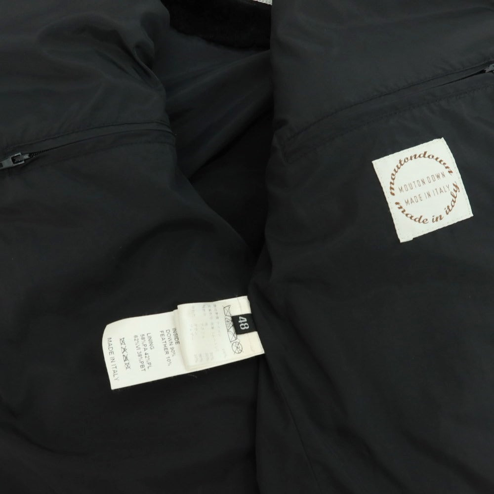 【中古】エンメティ EMMETI ムートン ナイロン ダウンジャケット ブラック【 48 】【 状態ランクB 】【 メンズ 】