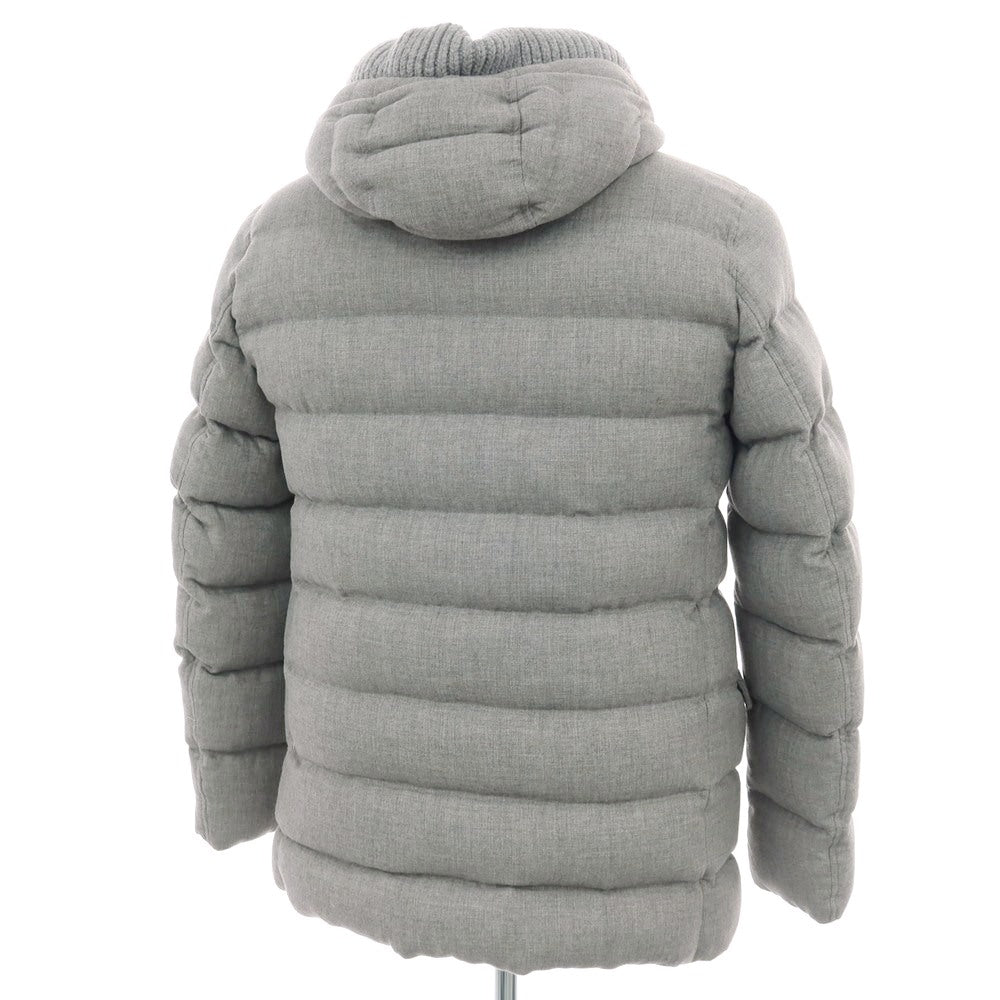 【中古】ヘルノ Herno レーヨンウール フーデッド ダウンジャケット グレー【 50 】【 状態ランクB 】【 メンズ 】