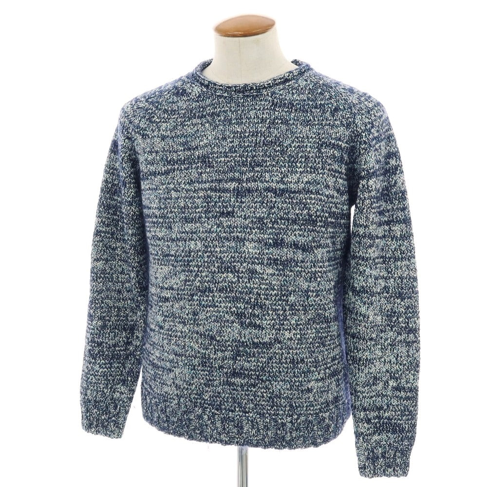 【中古】アルフレッド ALFREDO モヘヤコットン プルオーバーニット ネイビー系【 48 】【 状態ランクA 】【 メンズ 】