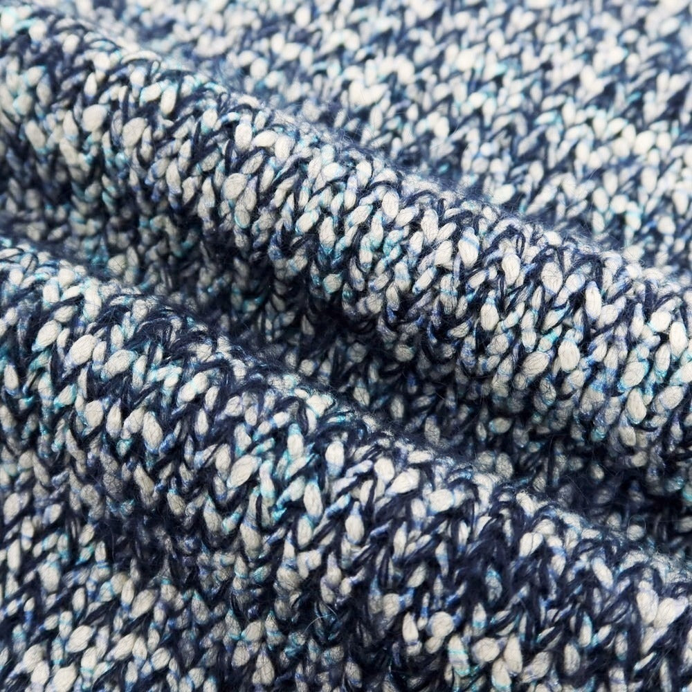 【中古】アルフレッド ALFREDO モヘヤコットン プルオーバーニット ネイビー系【 48 】【 状態ランクA 】【 メンズ 】