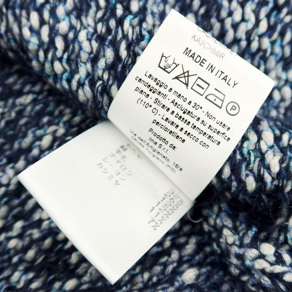 【中古】アルフレッド ALFREDO モヘヤコットン プルオーバーニット ネイビー系【 48 】【 状態ランクA 】【 メンズ 】