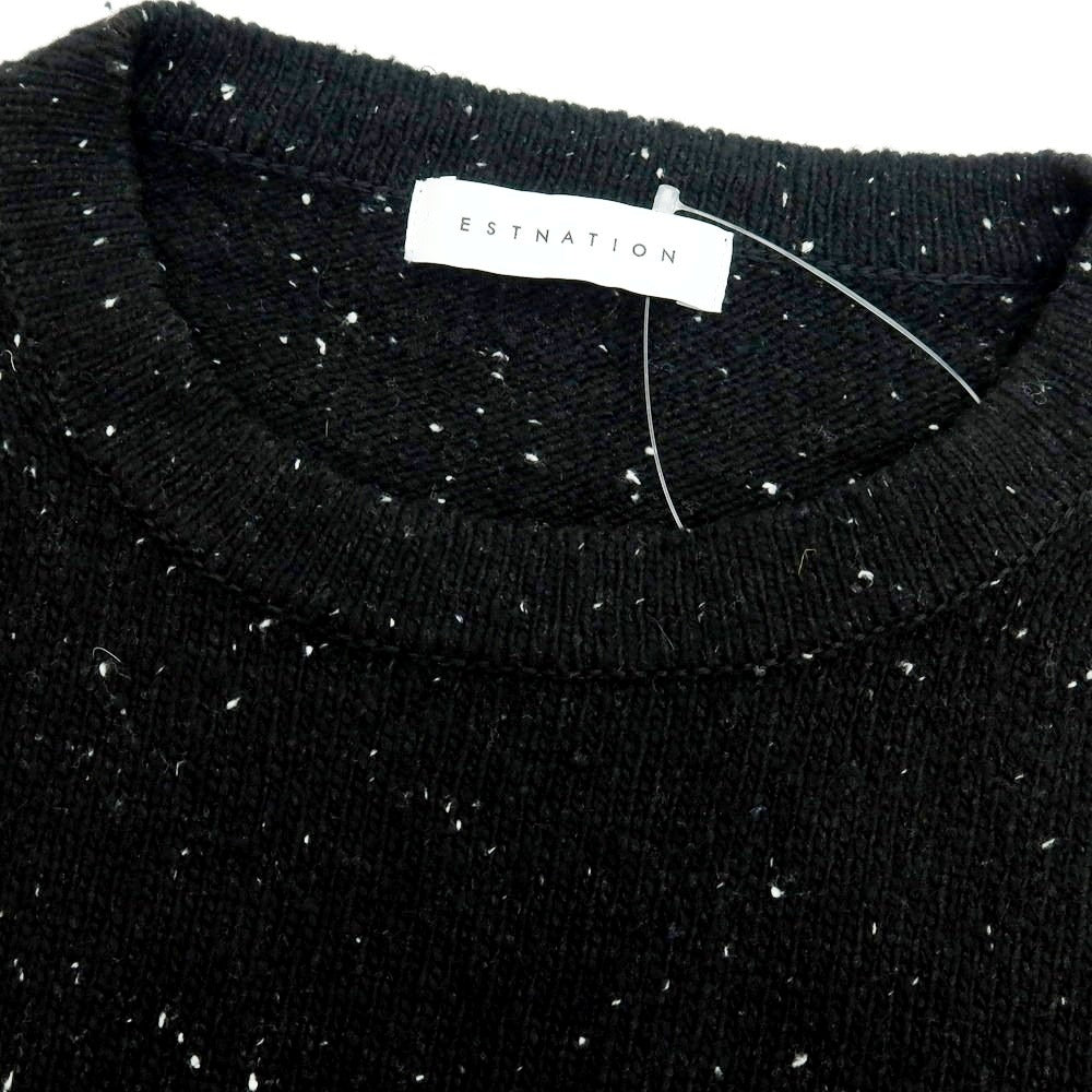 【中古】エストネーション ESTNATION ウールナイロンレーヨン プルオーバーニット ブラック【 M 】【 状態ランクB 】【 メンズ 】