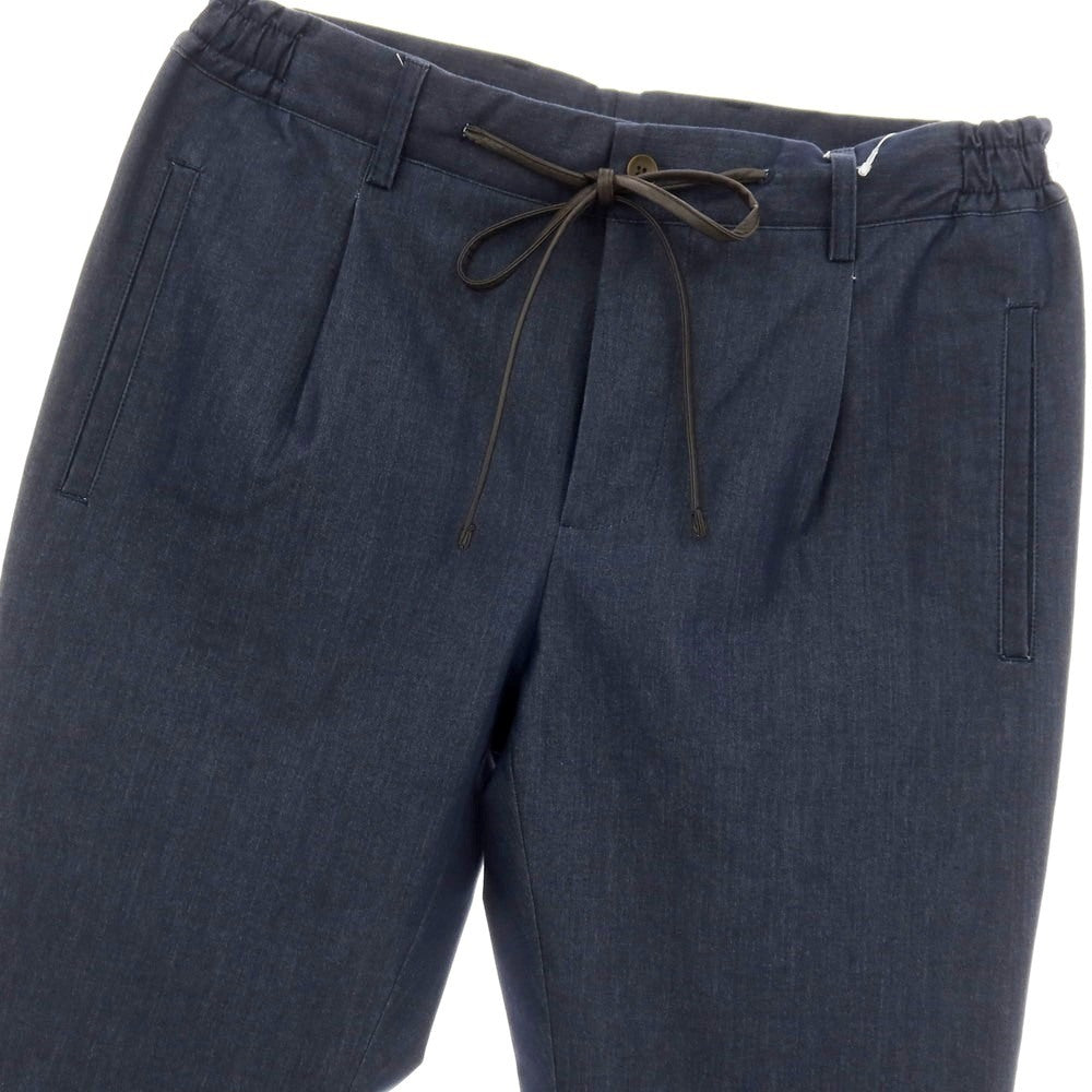 【中古】ベルナルド ジュスティ BERNARDO GIUSTI ストレッチ コットンナイロン イージースラックスパンツ ネイビー【サイズ46】【 状態ランクB 】【 メンズ 】
