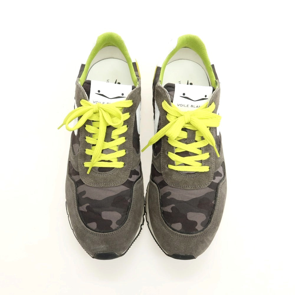【中古】ボイルブランシェ VOILE BLANCHE スエード ナイロン カモフラージュ柄 スニーカー ダークグレーxイエロー【サイズ42】【 状態ランクB 】【 メンズ 】