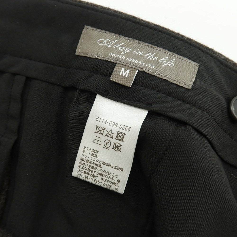 【中古】ア デイ イン ザ ライフ ユナイテッドアローズ a day in the life united arrows ウールポリエステル ドレススラックスパンツ ダークグレイッシュダークブラウン【サイズM】【 状態ランクB 】【 メンズ 】