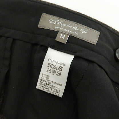 【中古】ア デイ イン ザ ライフ ユナイテッドアローズ a day in the life united arrows ウールポリエステル ドレススラックスパンツ ダークグレイッシュダークブラウン【サイズM】【 状態ランクB 】【 メンズ 】