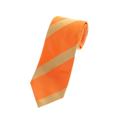 【中古】【未使用】トゥモローランド TOMORROWLAND シルク ストライプ柄ネクタイ オレンジxベージュ【 状態ランクS 】【 メンズ 】