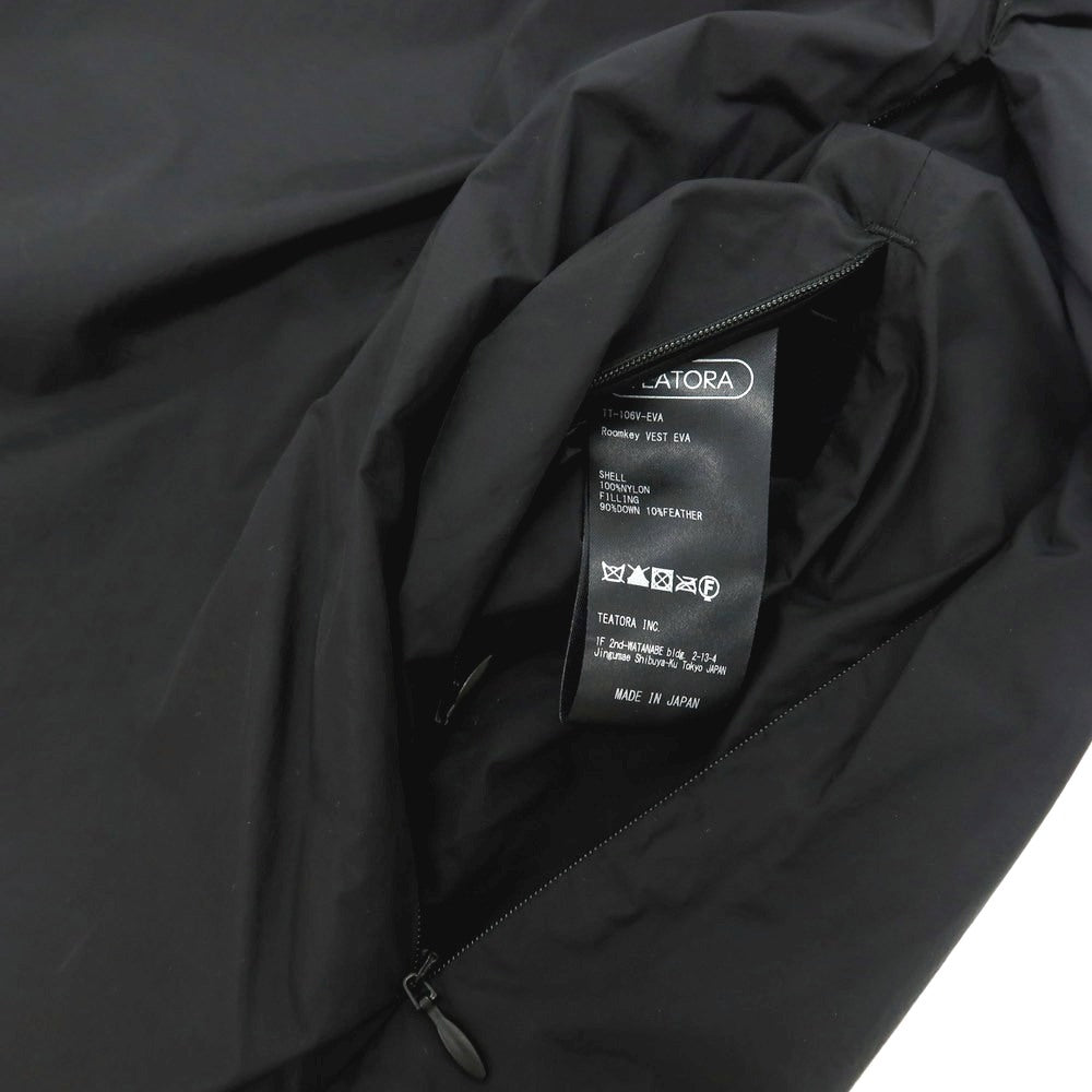 【中古】テアトラ TEATORA ROOMKEY VEST ナイロン ダウンベスト ブラック【 サイズ3 】【 状態ランクB 】【 メンズ 】 [APD]
