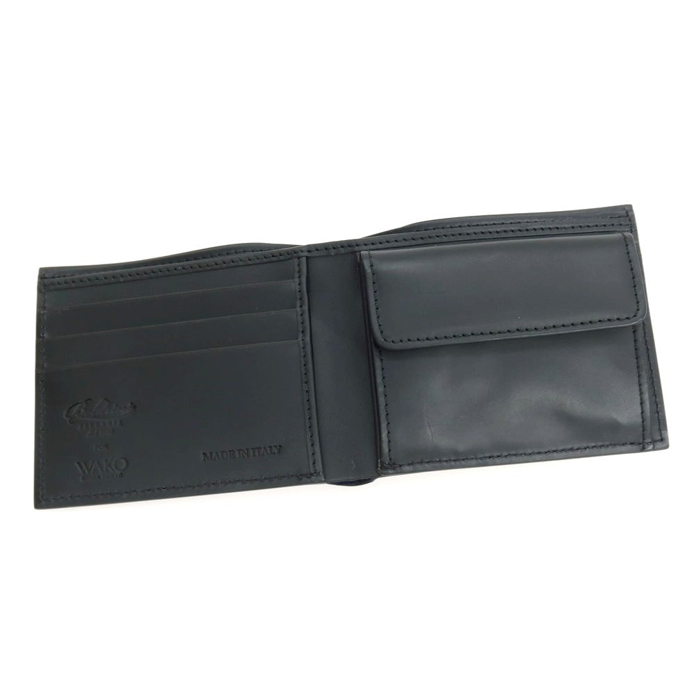 【SALE10%OFF/返品不可】【中古】ボルドリーニ セレリア BOLDRINI SELLERIA 銀座和光別注 レザー 二つ折り財布 ブラック【 状態ランクA 】【 メンズ 】