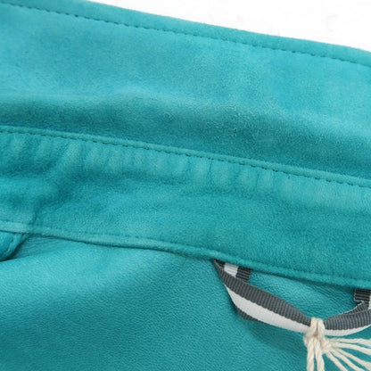 【中古】サンニーノ SANNINO スエード ダブルジップ レザーブルゾン ターコイズ【 50（紙タグ参照） 】【 状態ランクC 】【 メンズ 】