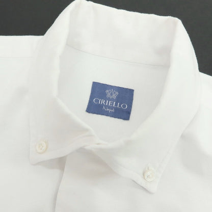 【中古】チリエッロ CIRIELLO コットン ボタンダウン カジュアルシャツ ホワイト【サイズオーダー品(M位)】【 状態ランクB 】【 メンズ 】