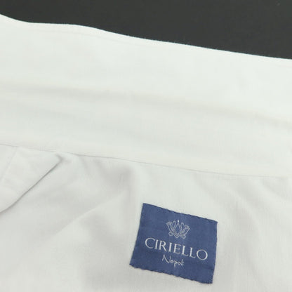 【中古】チリエッロ CIRIELLO コットン ボタンダウン カジュアルシャツ ホワイト【サイズオーダー品(M位)】【 状態ランクB 】【 メンズ 】