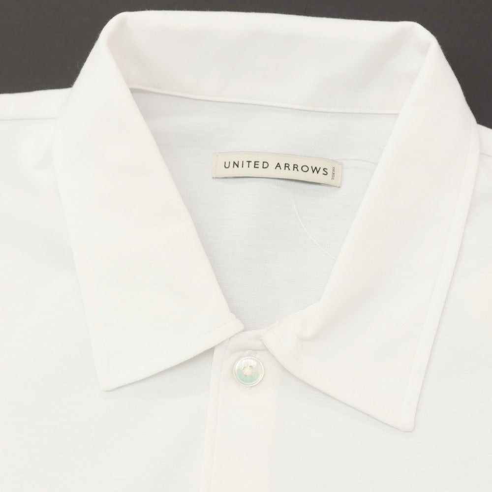 【中古】ユナイテッドアローズ UNITED ARROWS コットンポリエステル ジャージー 半袖ポロシャツ ホワイト【サイズM】【 状態ランクB 】【 メンズ 】