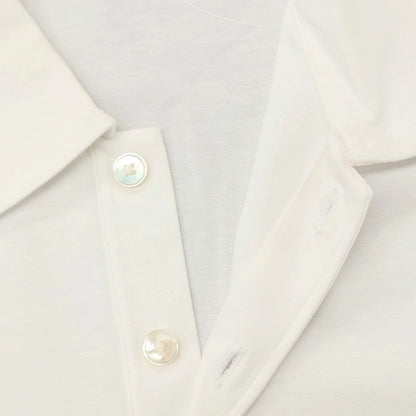 【中古】ユナイテッドアローズ UNITED ARROWS コットンポリエステル ジャージー 半袖ポロシャツ ホワイト【サイズM】【 状態ランクB 】【 メンズ 】