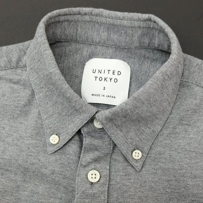 【中古】ユナイテッドトウキョウ UNITED TOKYO コットンポリエステル ボタンダウン 半袖シャツ グレー【サイズ2】【 状態ランクB 】【 メンズ 】