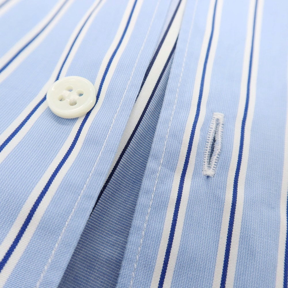 【中古】コムデギャルソンシャツ COMME des GARCONS SHIRT 2023年春夏 コットン ストライプ レギュラーカラー カジュアルシャツ ブルーxホワイト【サイズL】【 状態ランクC 】【 メンズ 】