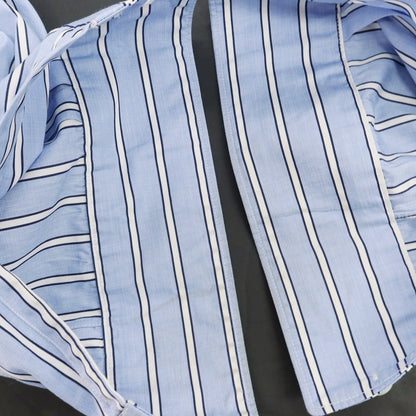 【中古】コムデギャルソンシャツ COMME des GARCONS SHIRT 2023年春夏 コットン ストライプ レギュラーカラー カジュアルシャツ ブルーxホワイト【サイズL】【 状態ランクC 】【 メンズ 】