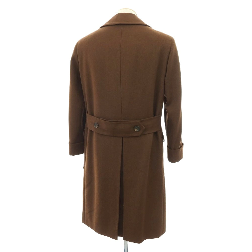 【中古】カルーゾ CARUSO ウール ダブルブレストコート ブラウン【 サイズ44 】【 状態ランクC 】【 メンズ 】 [APD]