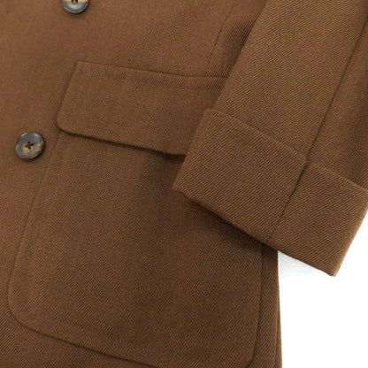 【中古】カルーゾ CARUSO ウール ダブルブレストコート ブラウン【 44 】【 状態ランクC 】【 メンズ 】