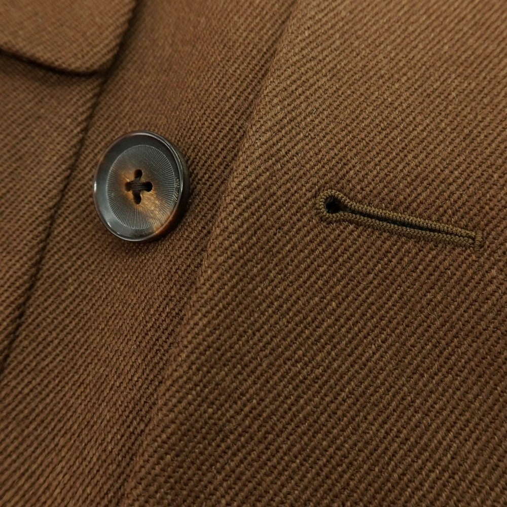 【中古】カルーゾ CARUSO ウール ダブルブレストコート ブラウン【 サイズ44 】【 状態ランクC 】【 メンズ 】 [APD]