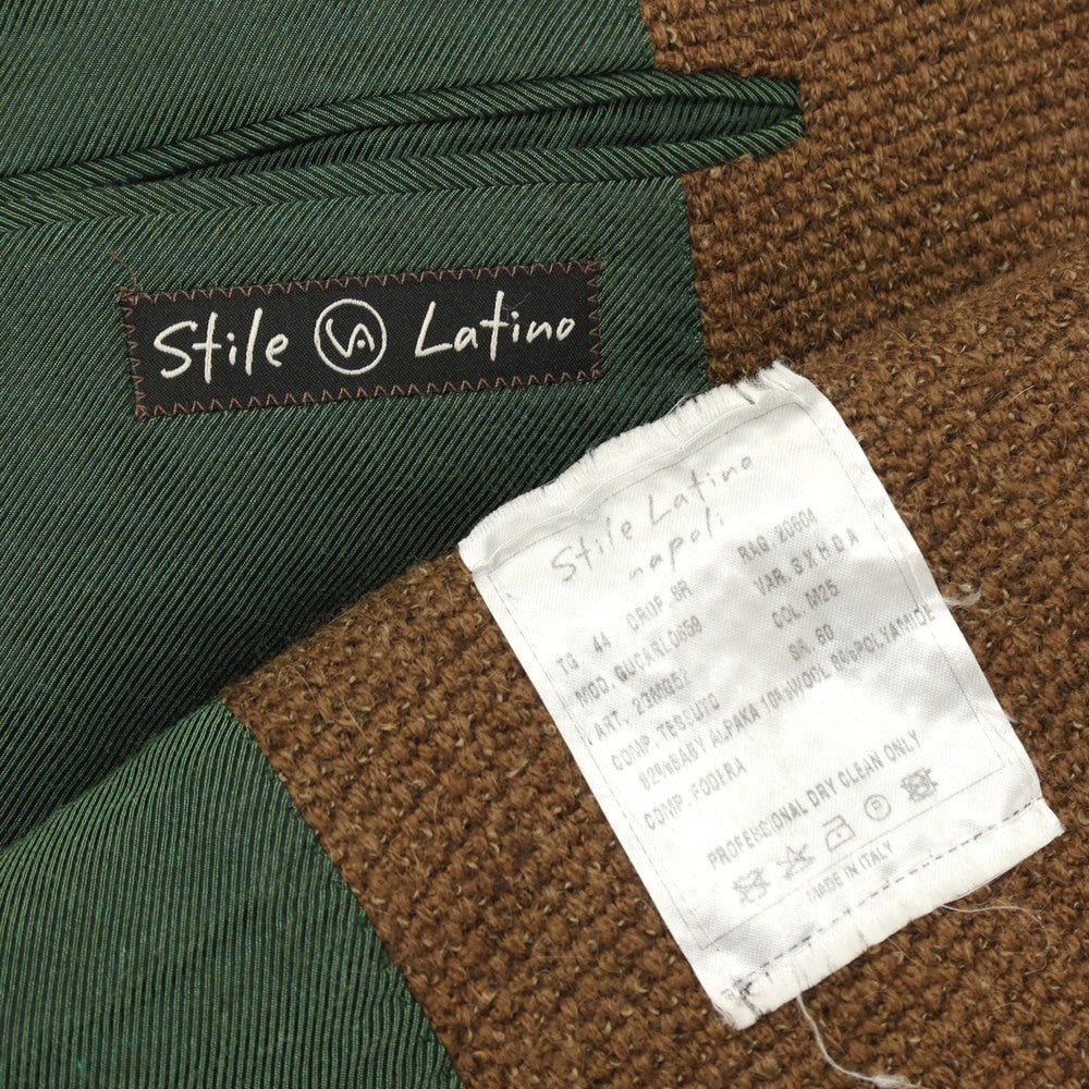 【中古】スティレ ラティーノ STILE LATINO アルパカウールナイロン ダブル6B カジュアルジャケット ブラウン【 44 】【 状態ランクB 】【 メンズ 】