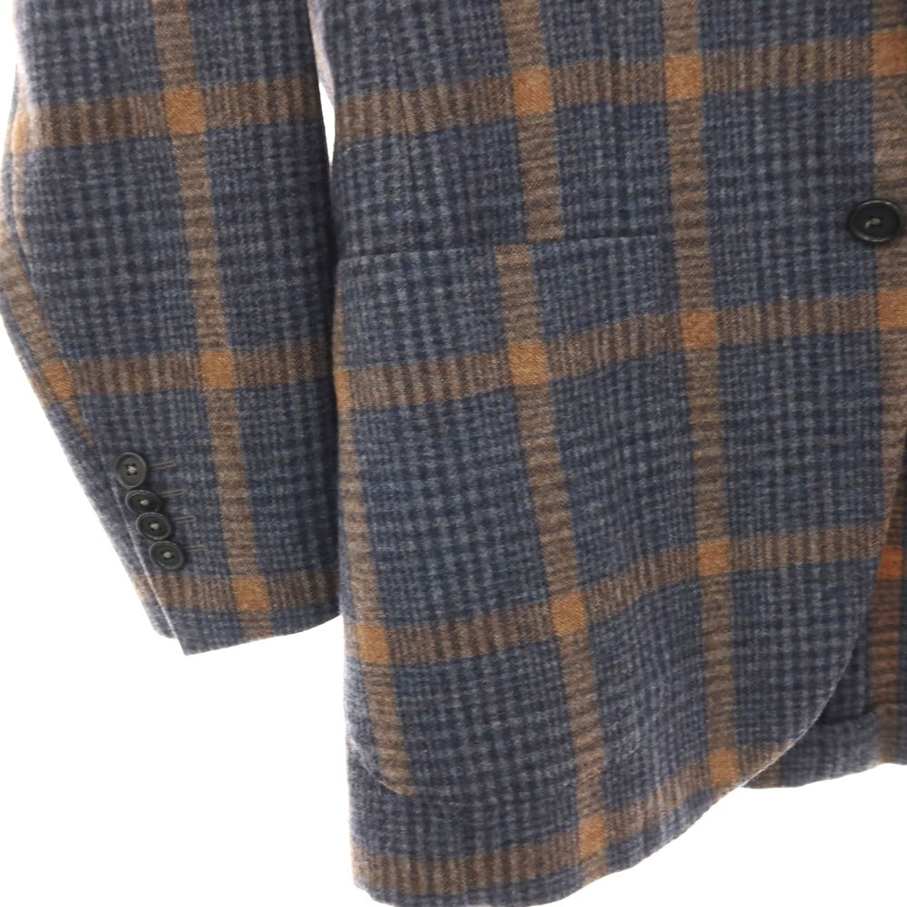 【中古】デペトリロ DE PETRILLO ウール チェック 3B テーラードジャケット ネイビーxグレー【 44 】【 状態ランクB 】【 メンズ 】