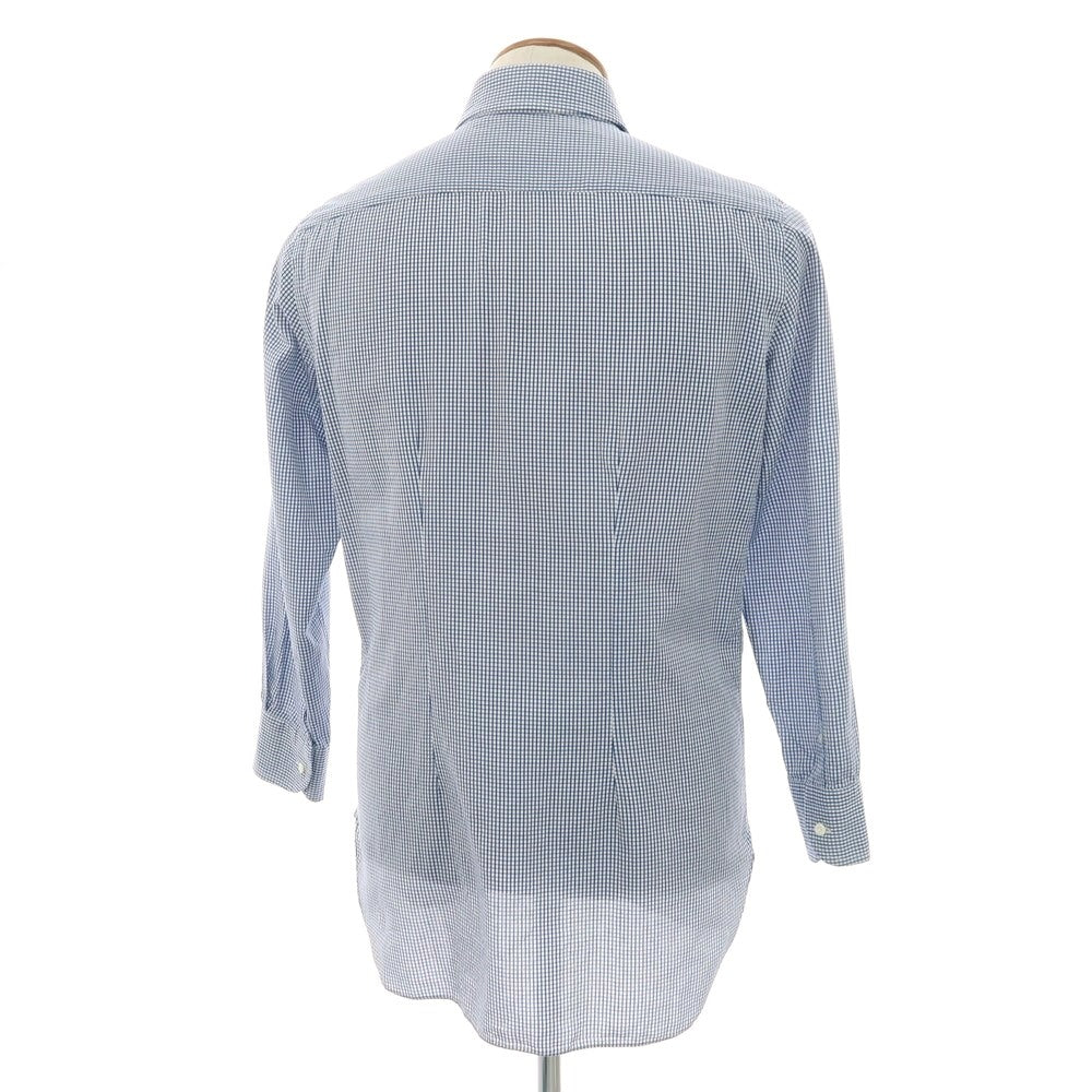 【中古】スティレ ラティーノ STILE LATINO コットン チェック レギュラーカラー ドレスシャツ ホワイトxネイビー【 サイズ39 】【 状態ランクC 】【 メンズ 】 [APD]