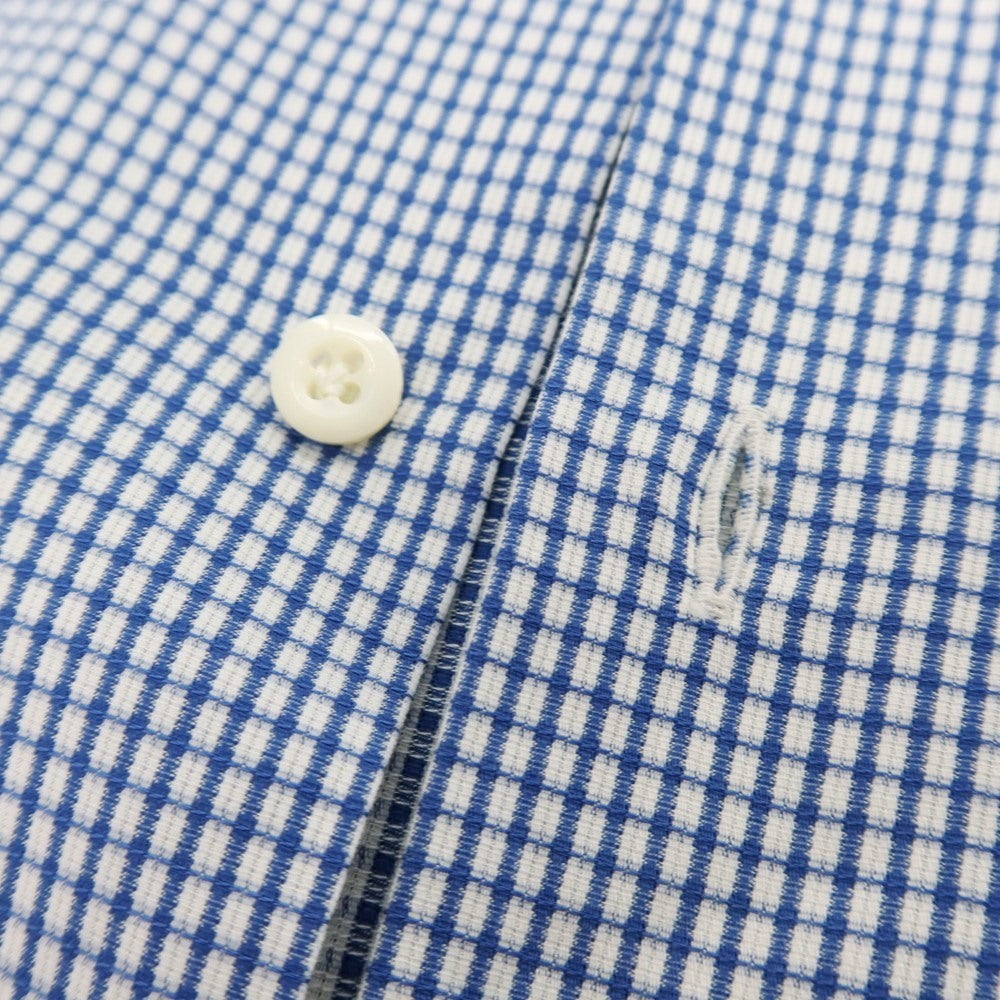 【中古】スティレ ラティーノ STILE LATINO コットン チェック レギュラーカラー ドレスシャツ ホワイトxネイビー【サイズ39】【 状態ランクC 】【 メンズ 】