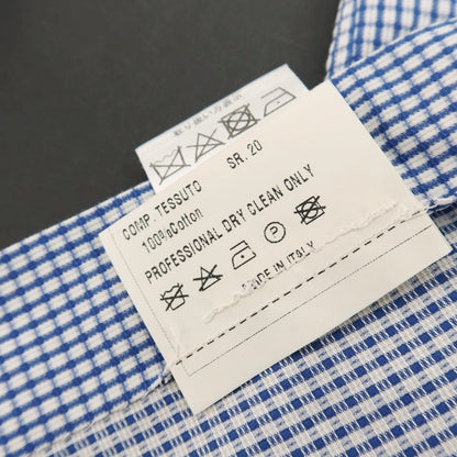 【中古】スティレ ラティーノ STILE LATINO コットン チェック レギュラーカラー ドレスシャツ ホワイトxネイビー【サイズ39】【 状態ランクC 】【 メンズ 】