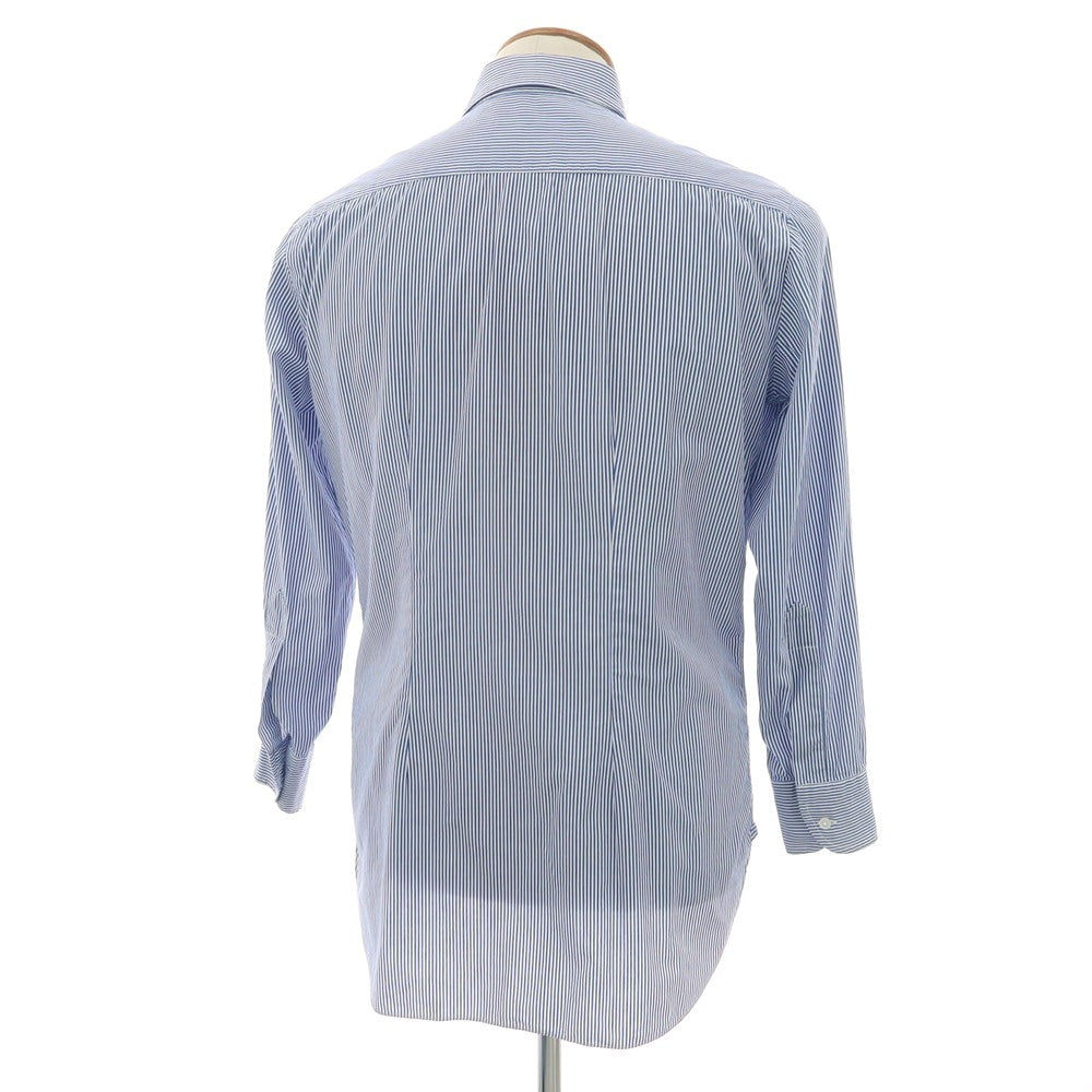 【中古】スティレ ラティーノ STILE LATINO コットン ストライプ レギュラーカラー ドレスシャツ ホワイトxネイビー【サイズ39】【 状態ランクB 】【 メンズ 】