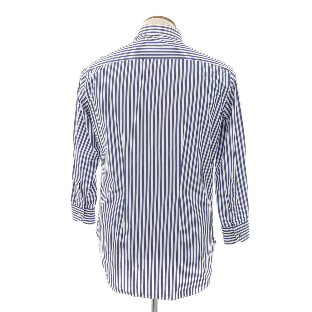 【中古】スティレ ラティーノ STILE LATINO コットン ストライプ レギュラーカラー ドレスシャツ ホワイトxネイビー【サイズ39】【 状態ランクC 】【 メンズ 】