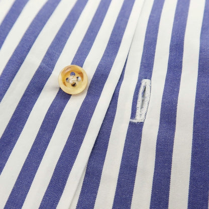 【中古】スティレ ラティーノ STILE LATINO コットン ストライプ レギュラーカラー ドレスシャツ ホワイトxネイビー【サイズ39】【 状態ランクC 】【 メンズ 】