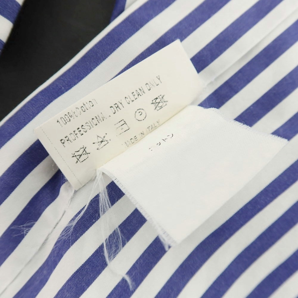【中古】スティレ ラティーノ STILE LATINO コットン ストライプ レギュラーカラー ドレスシャツ ホワイトxネイビー【サイズ39】【 状態ランクC 】【 メンズ 】