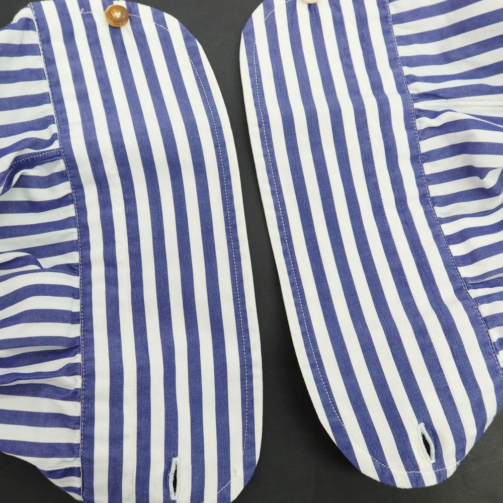 【中古】スティレ ラティーノ STILE LATINO コットン ストライプ レギュラーカラー ドレスシャツ ホワイトxネイビー【サイズ39】【 状態ランクC 】【 メンズ 】