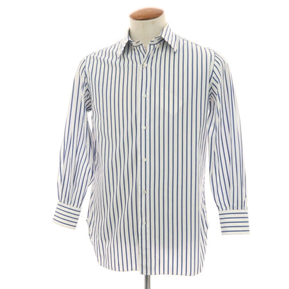 【中古】スティレ ラティーノ STILE LATINO コットン ストライプ レギュラーカラー ドレスシャツ ホワイトxダークブルー【サイズ39】【 状態ランクD 】【 メンズ 】