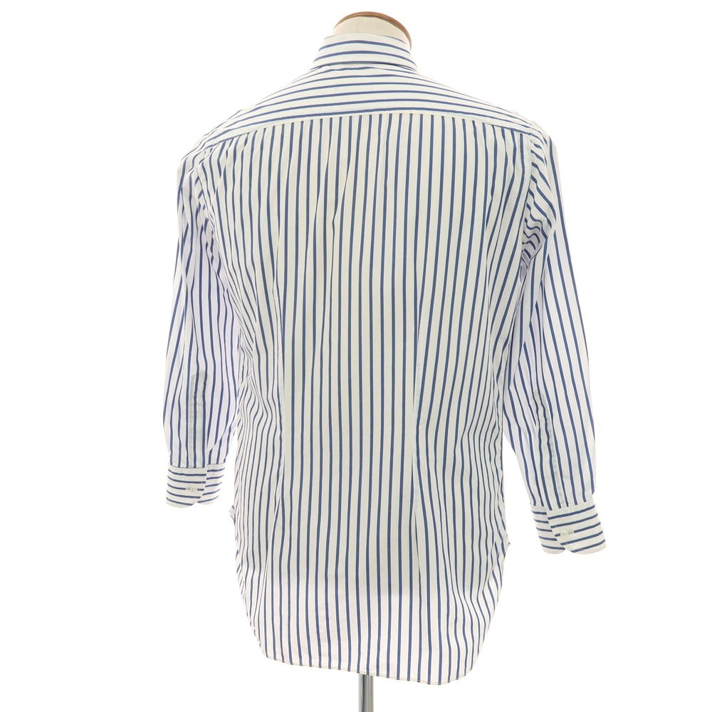 【中古】スティレ ラティーノ STILE LATINO コットン ストライプ レギュラーカラー ドレスシャツ ホワイトxダークブルー【サイズ39】【 状態ランクD 】【 メンズ 】