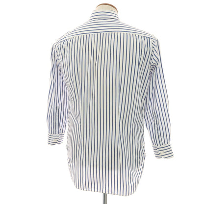 【中古】スティレ ラティーノ STILE LATINO コットン ストライプ レギュラーカラー ドレスシャツ ホワイトxダークブルー【サイズ39】【 状態ランクD 】【 メンズ 】
