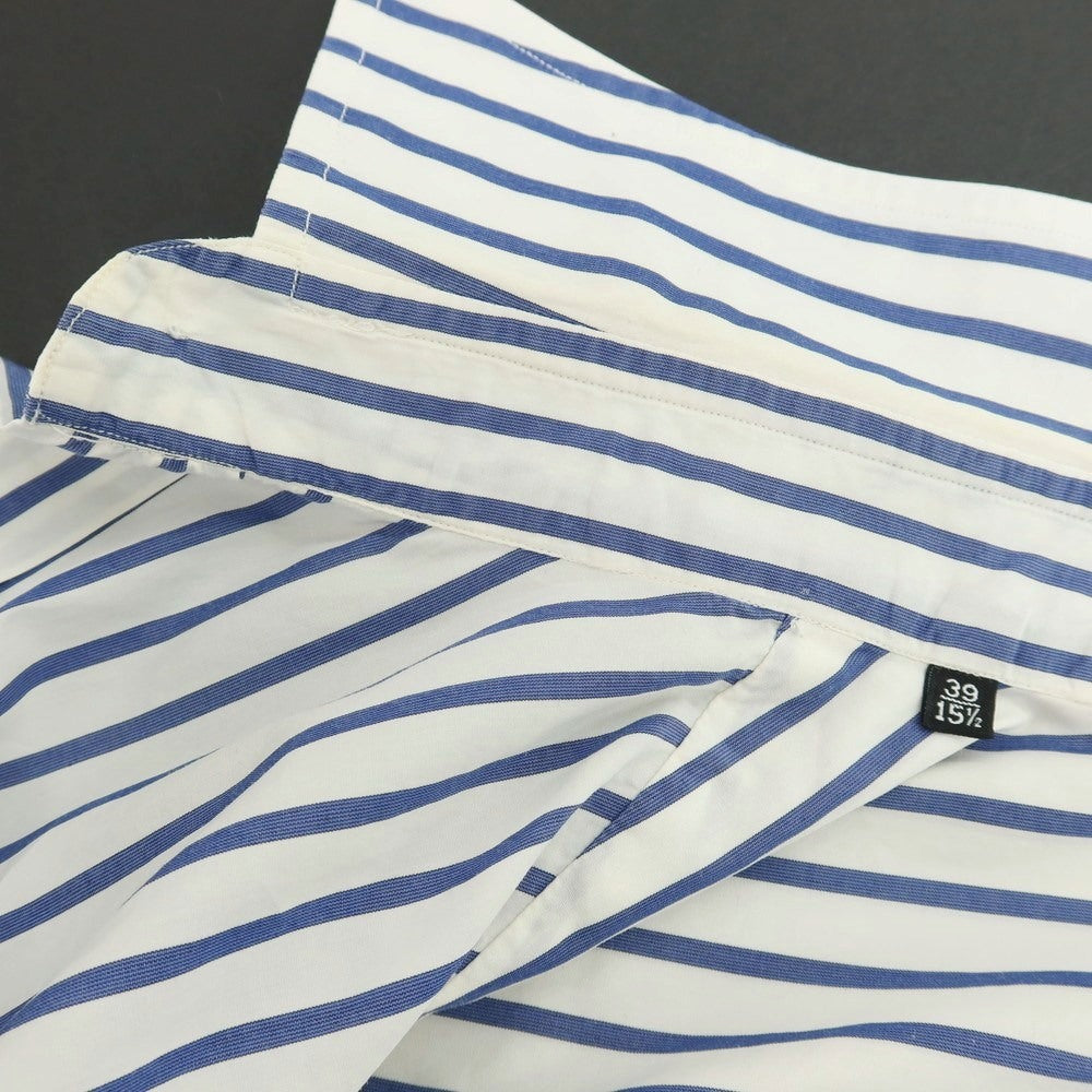 【中古】スティレ ラティーノ STILE LATINO コットン ストライプ レギュラーカラー ドレスシャツ ホワイトxダークブルー【サイズ39】【 状態ランクD 】【 メンズ 】
