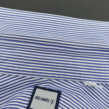 【中古】ビームスエフ BEAMS F コットン ストライプ セミワイドカラー ドレスシャツ ホワイトxネイビー【サイズ39】【 状態ランクC 】【 メンズ 】