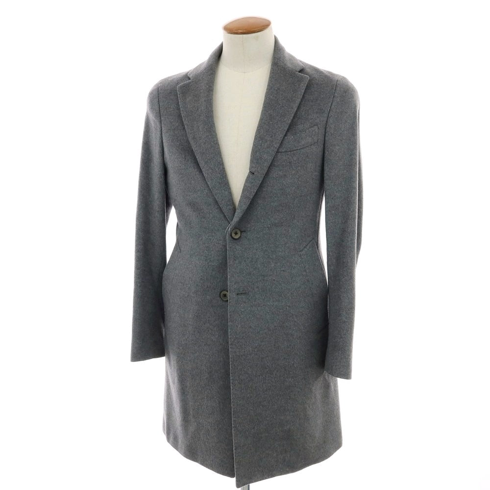 【中古】エストネーション ESTNATION ウール チェスターフィールドコート グレー【 46 】【 状態ランクB 】【 メンズ 】