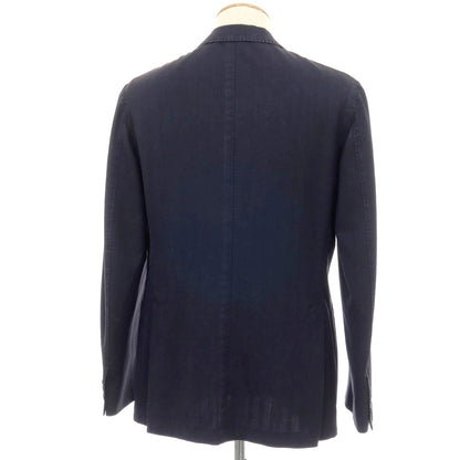 【中古】ボリオリ BOGLIOLI K.JACKET 製品染め ウール ヘリンボーン 3B カジュアルジャケット ネイビー【 44 】【 状態ランクC 】【 メンズ 】[APD]