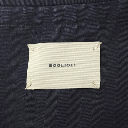 【中古】ボリオリ BOGLIOLI K.JACKET 製品染め ウール ヘリンボーン 3B カジュアルジャケット ネイビー【 44 】【 状態ランクC 】【 メンズ 】[APD]
