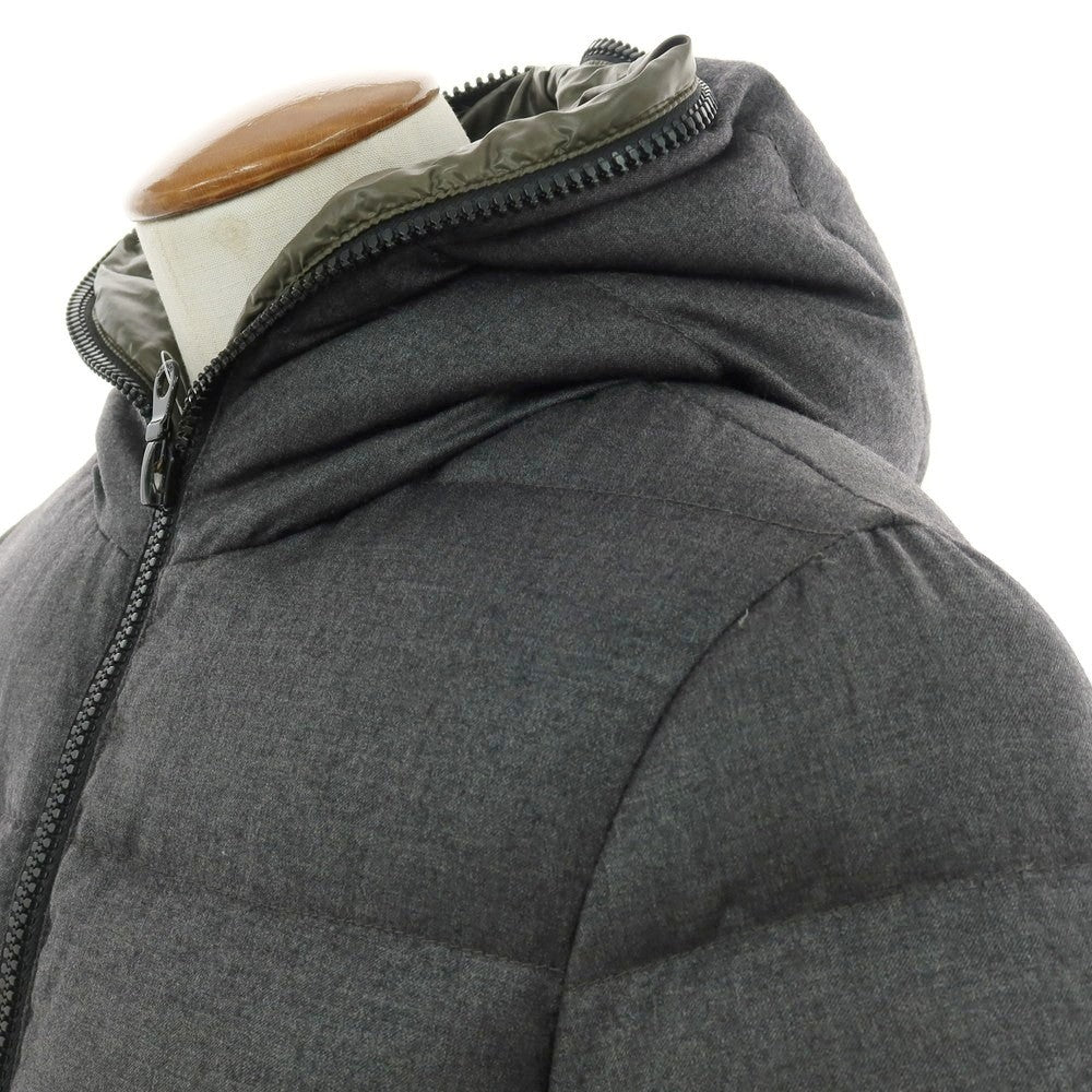 【中古】デュベティカ DUVETICA ウールカシミヤ フルジップ フーデッド ダウンジャケット グレー【 48 】【 状態ランクD 】【 メンズ 】